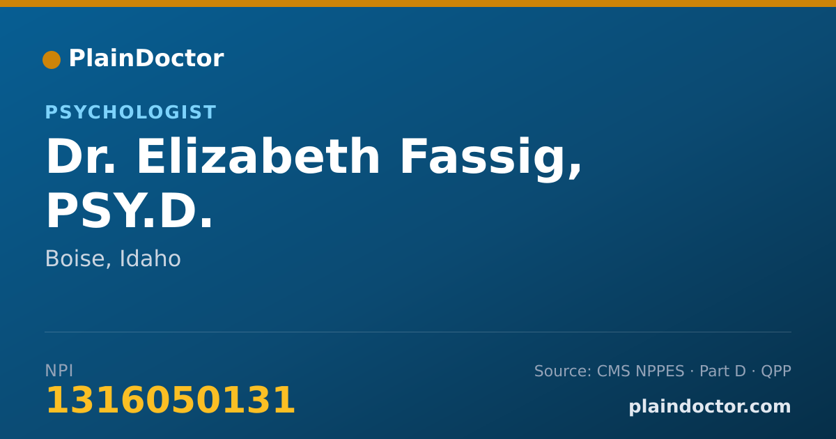 Shareable card for Elizabeth Fassig, PSY.D. - Psychologist, Boise, ID