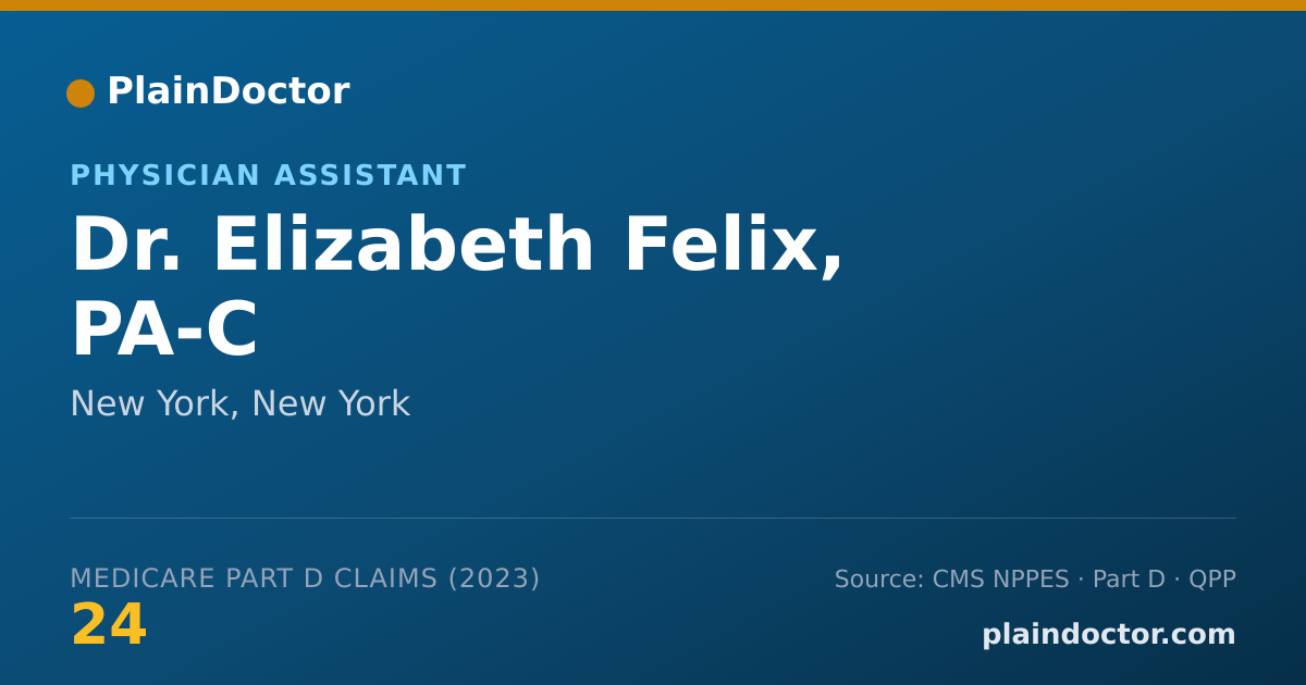 Shareable card for Elizabeth Felix, PA-C - Physician Assistant, New York, NY