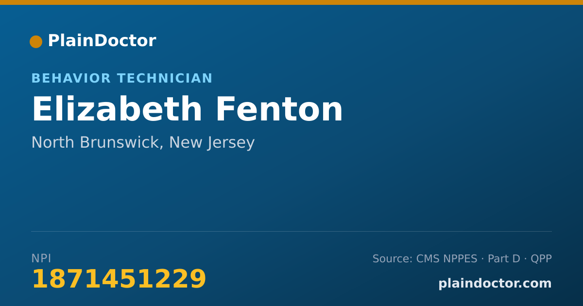 Shareable card for Elizabeth Fenton - Behavior Technician, North Brunswick, NJ