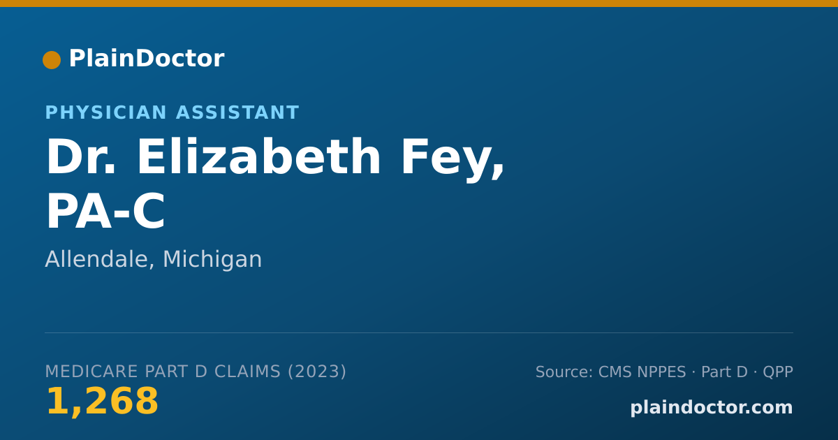 Shareable card for Elizabeth Fey, PA-C - Physician Assistant, Allendale, MI