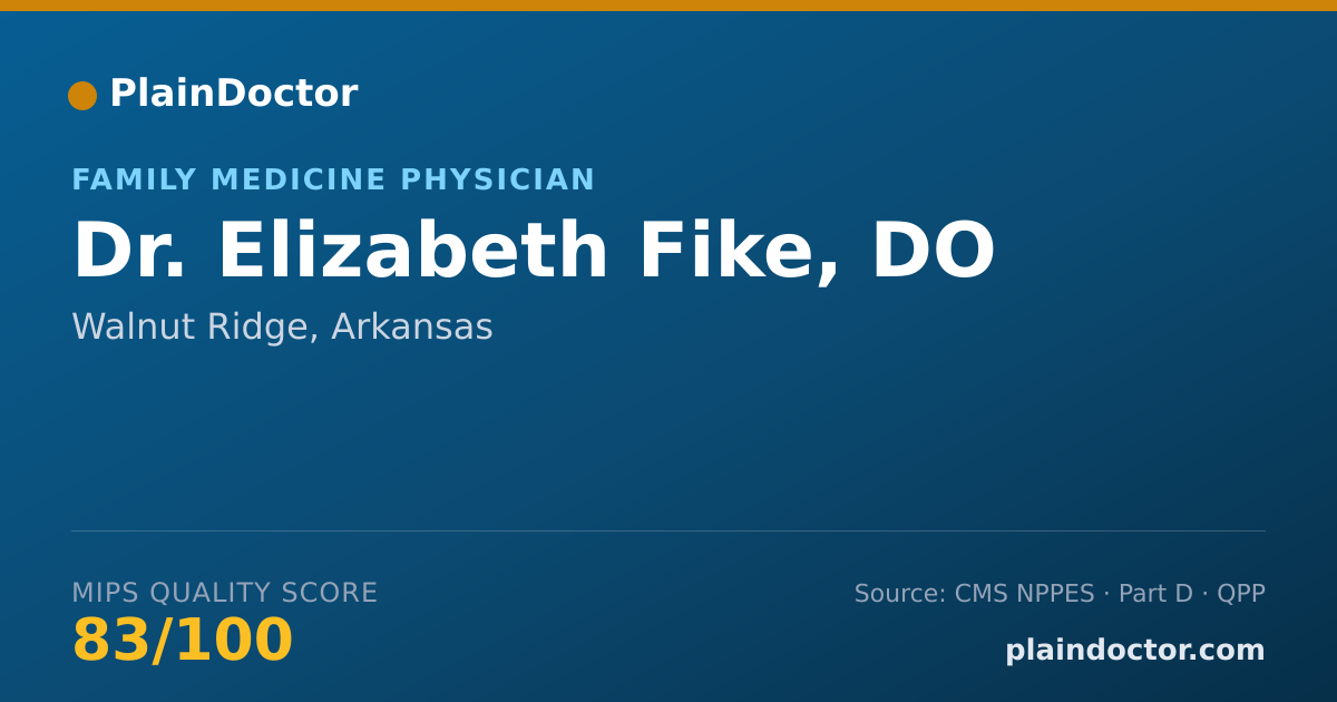 Shareable card for Elizabeth Fike, DO - Family Medicine Physician, Walnut Ridge, AR