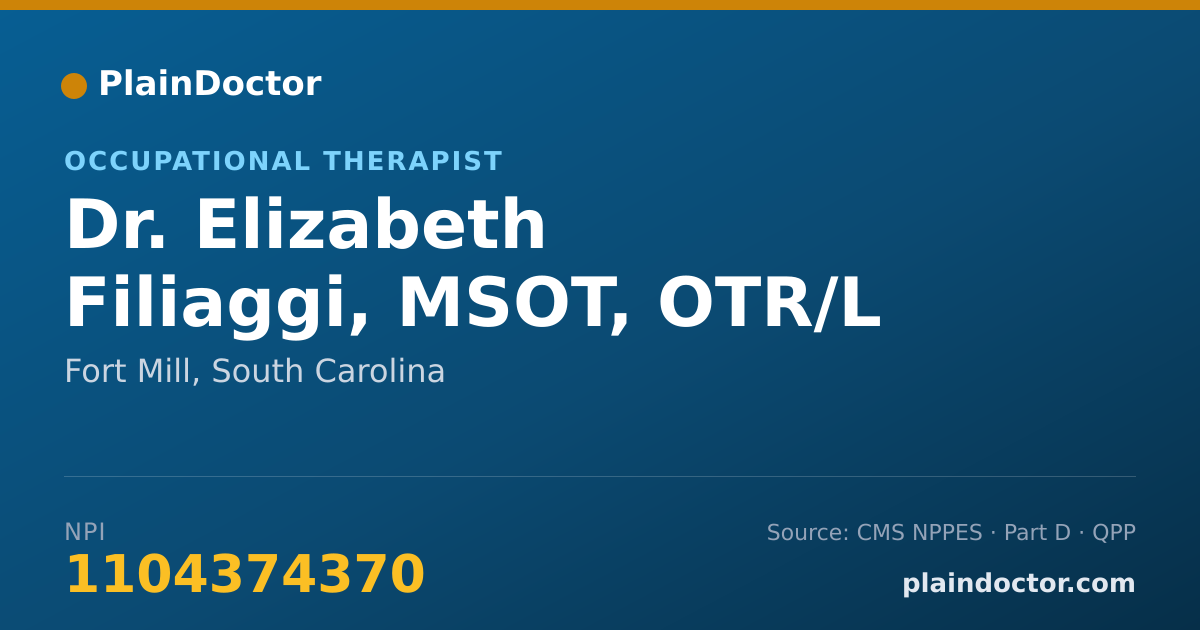 Shareable card for Elizabeth Filiaggi, MSOT, OTR/L - Occupational Therapist, Fort Mill, SC