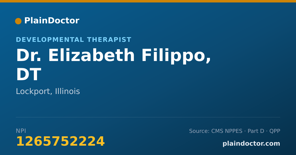 Shareable card for Elizabeth Filippo, DT - Developmental Therapist, Lockport, IL