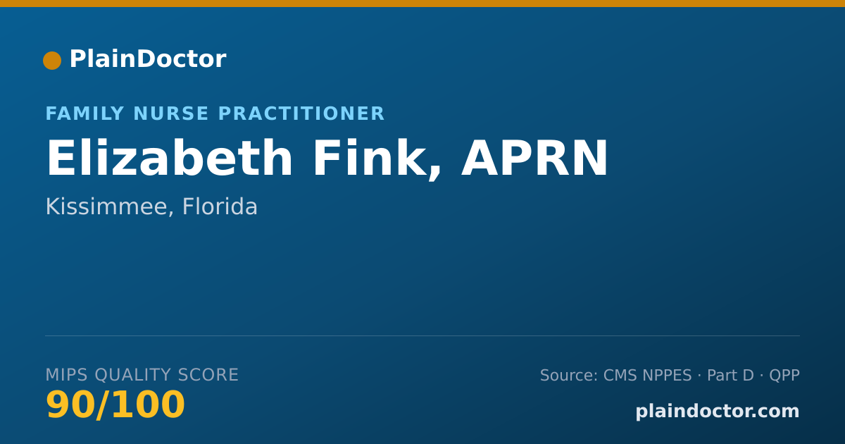Shareable card for Elizabeth Fink, APRN - Family Nurse Practitioner, Kissimmee, FL