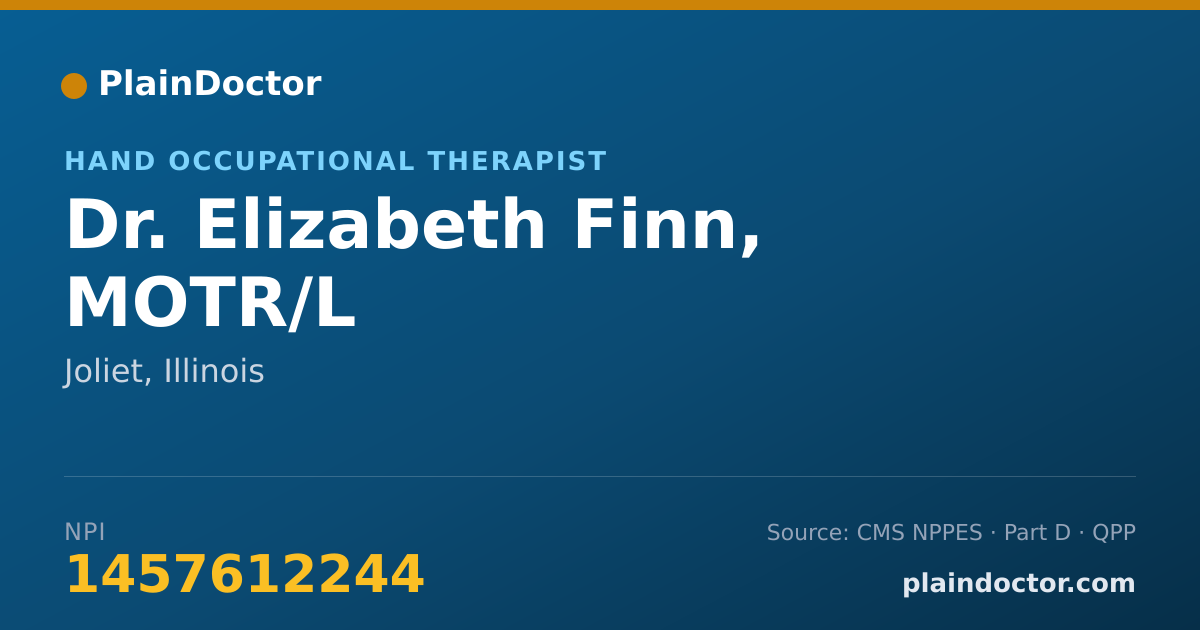 Shareable card for Elizabeth Finn, MOTR/L - Hand Occupational Therapist, Joliet, IL
