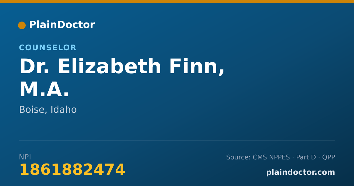 Shareable card for Elizabeth Finn, M.A. - Counselor, Boise, ID