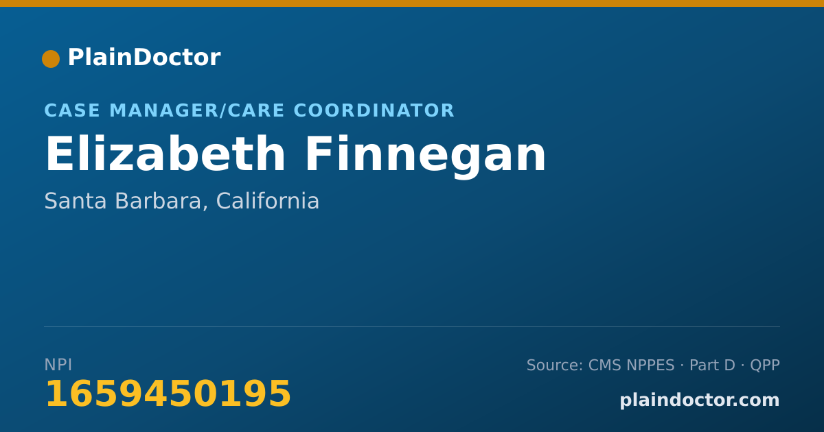 Shareable card for Elizabeth Finnegan - Case Manager/Care Coordinator, Santa Barbara, CA