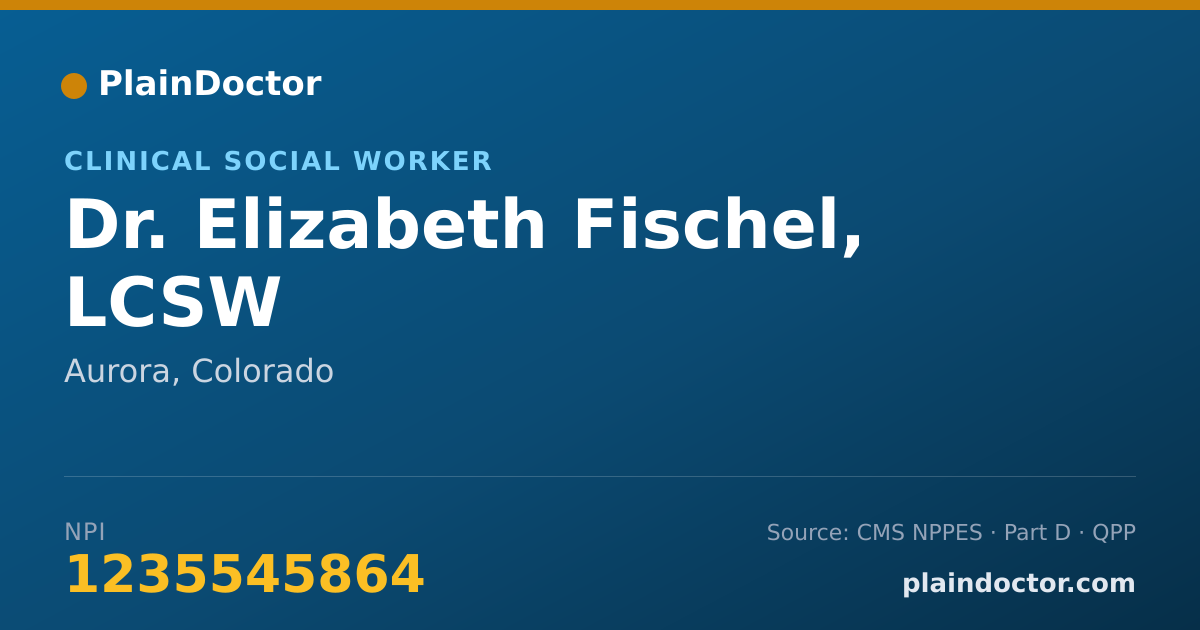 Shareable card for Elizabeth Fischel, LCSW - Clinical Social Worker, Aurora, CO