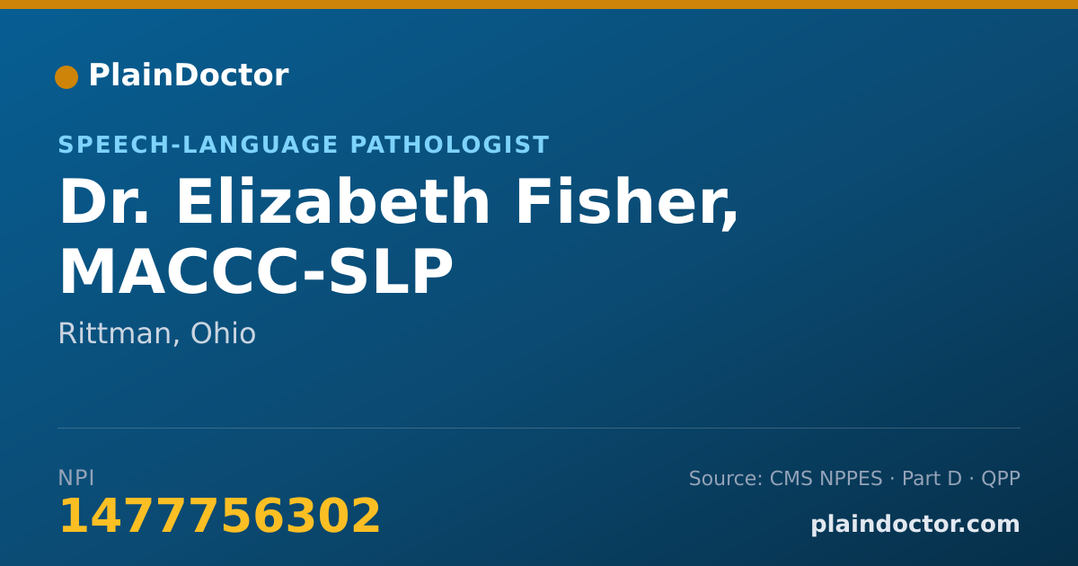 Shareable card for Elizabeth Fisher, MACCC-SLP - Speech-Language Pathologist, Rittman, OH