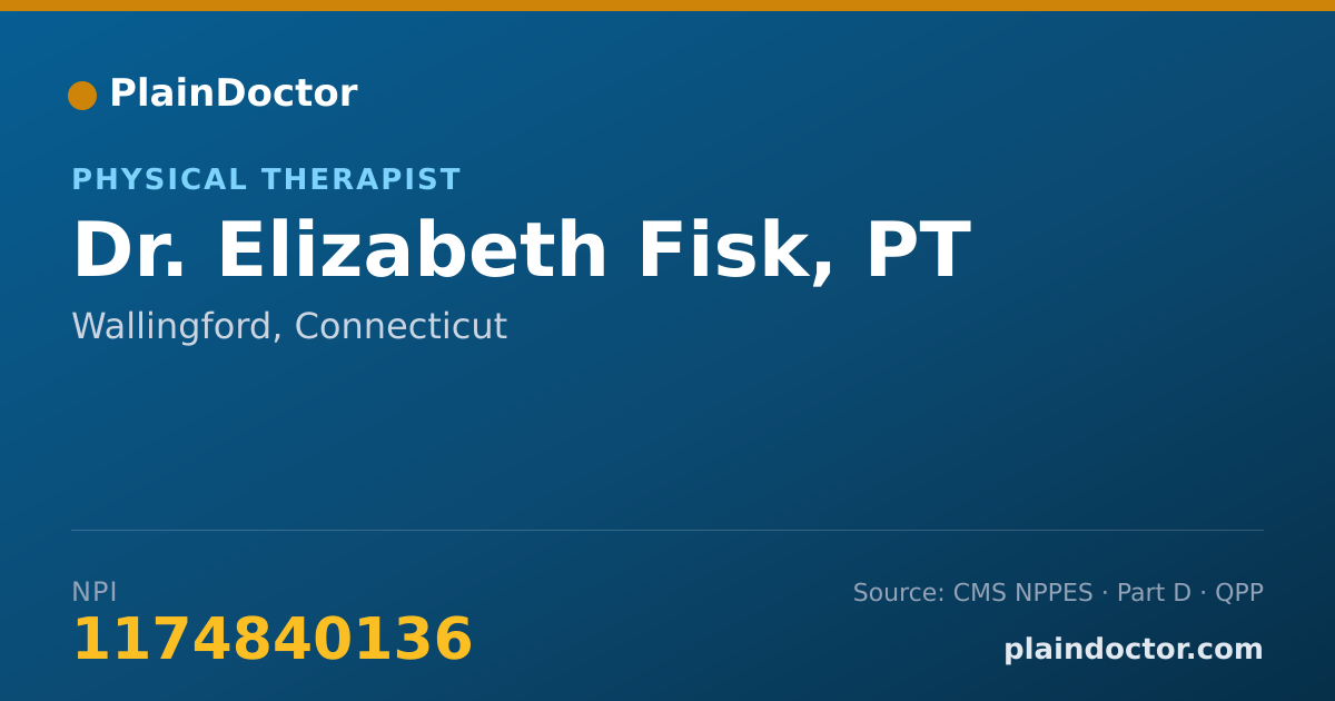 Shareable card for Elizabeth Fisk, PT - Physical Therapist, Wallingford, CT