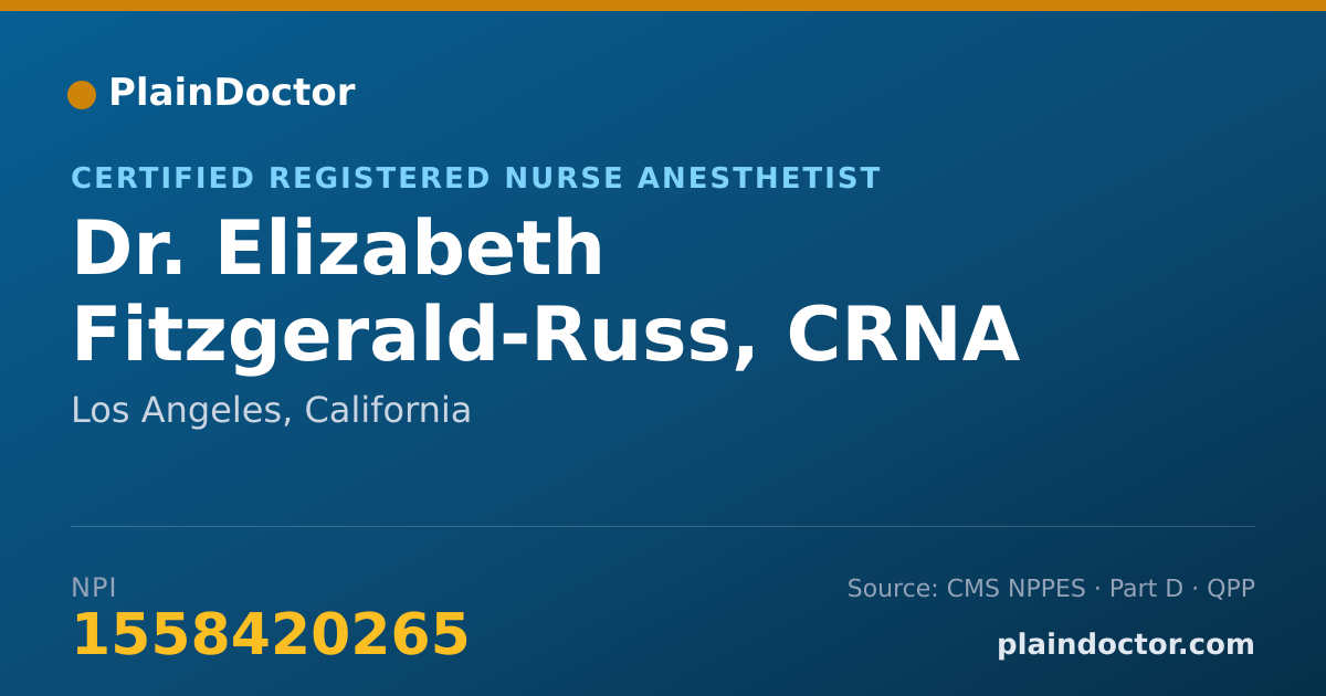 Shareable card for Elizabeth Fitzgerald-Russ, CRNA - Certified Registered Nurse Anesthetist, Los Angeles, CA
