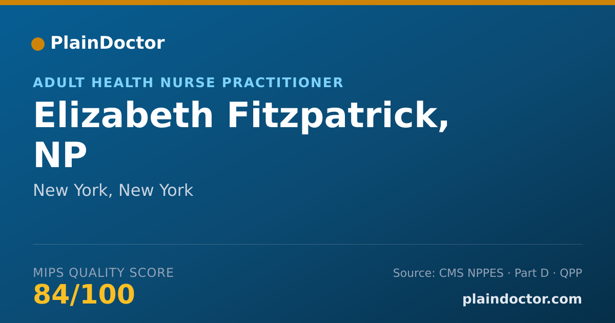 Shareable card for Elizabeth Fitzpatrick, NP - Adult Health Nurse Practitioner, New York, NY