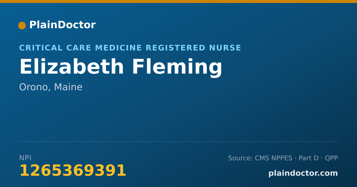 Shareable card for Elizabeth Fleming - Critical Care Medicine Registered Nurse, Orono, ME