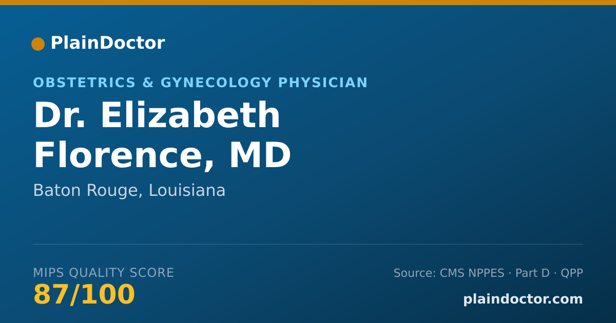 Shareable card for Elizabeth Florence, MD - Obstetrics & Gynecology Physician, Baton Rouge, LA