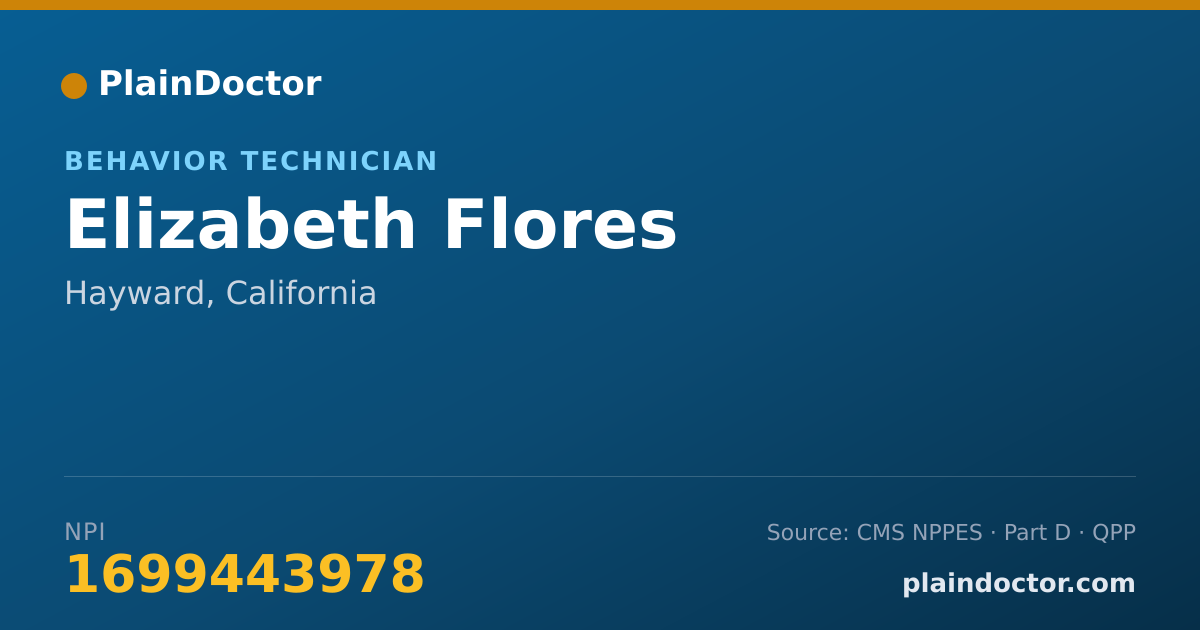 Shareable card for Elizabeth Flores - Behavior Technician, Hayward, CA
