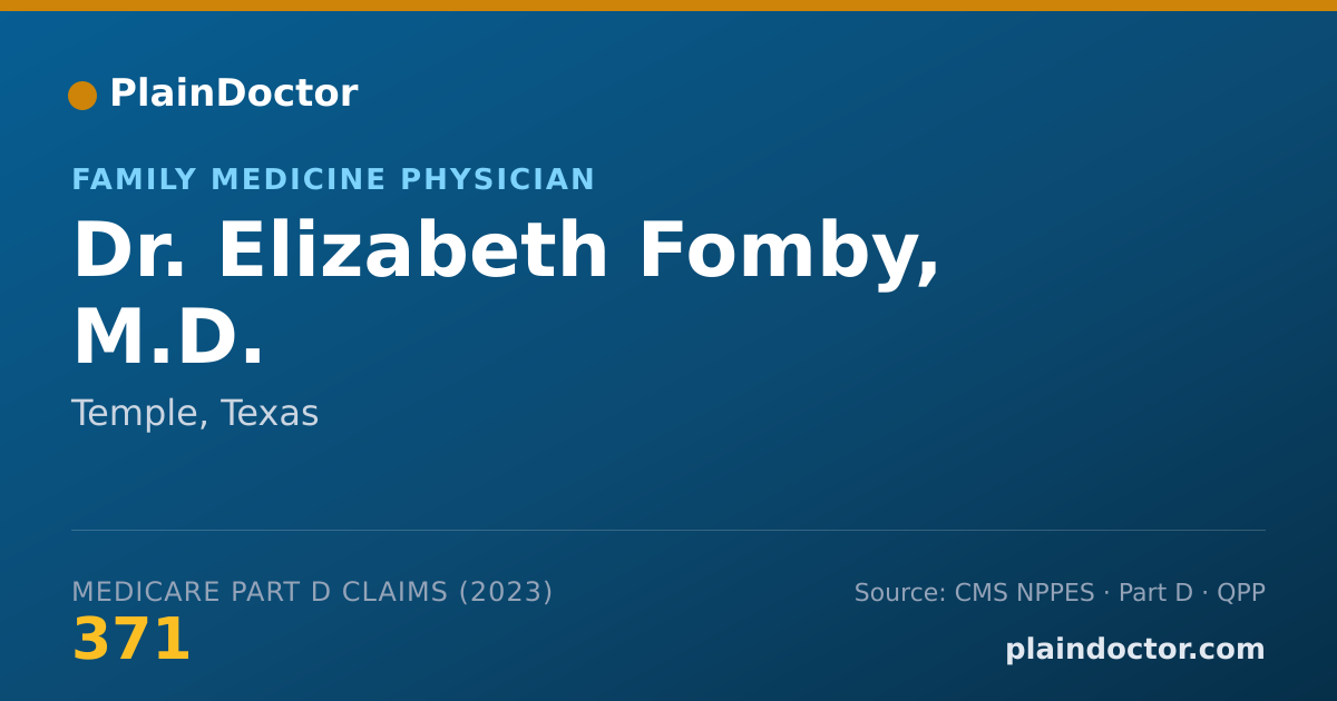 Shareable card for Elizabeth Fomby, M.D. - Family Medicine Physician, Temple, TX