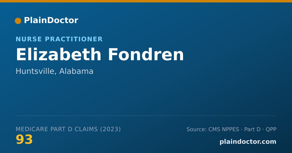 Shareable card for Elizabeth Fondren - Nurse Practitioner, Huntsville, AL