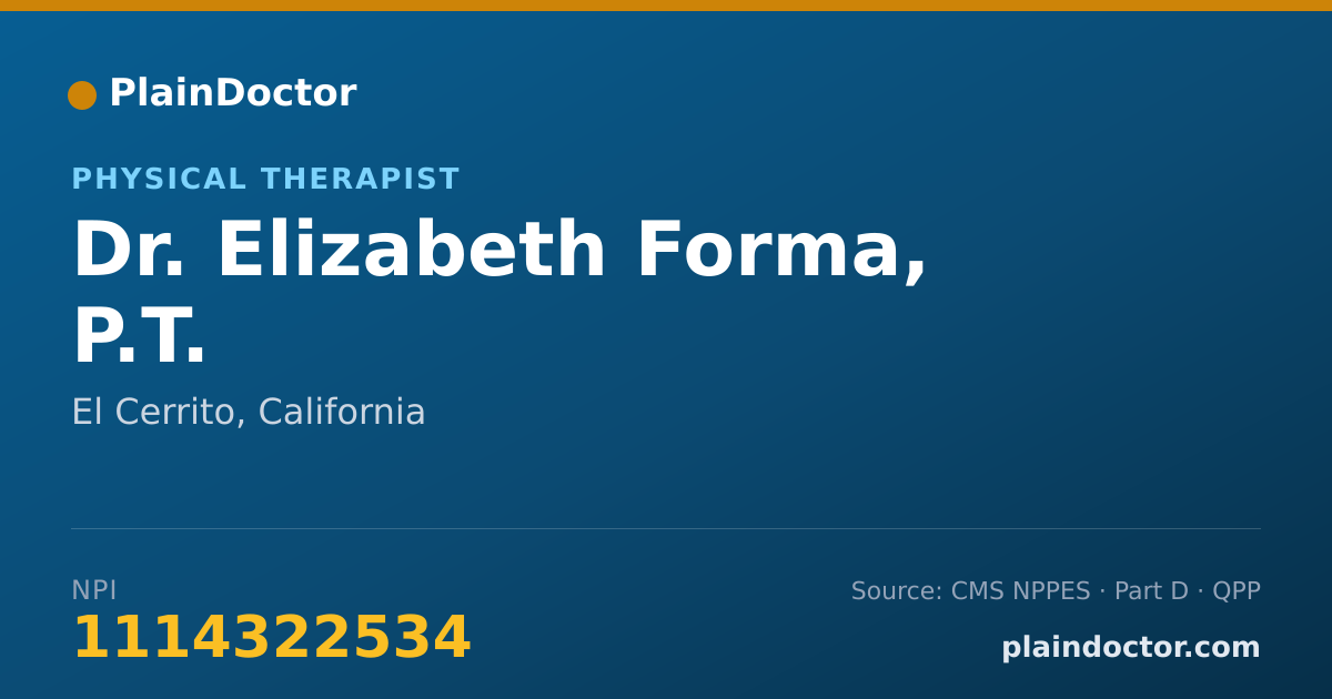 Shareable card for Elizabeth Forma, P.T. - Physical Therapist, El Cerrito, CA