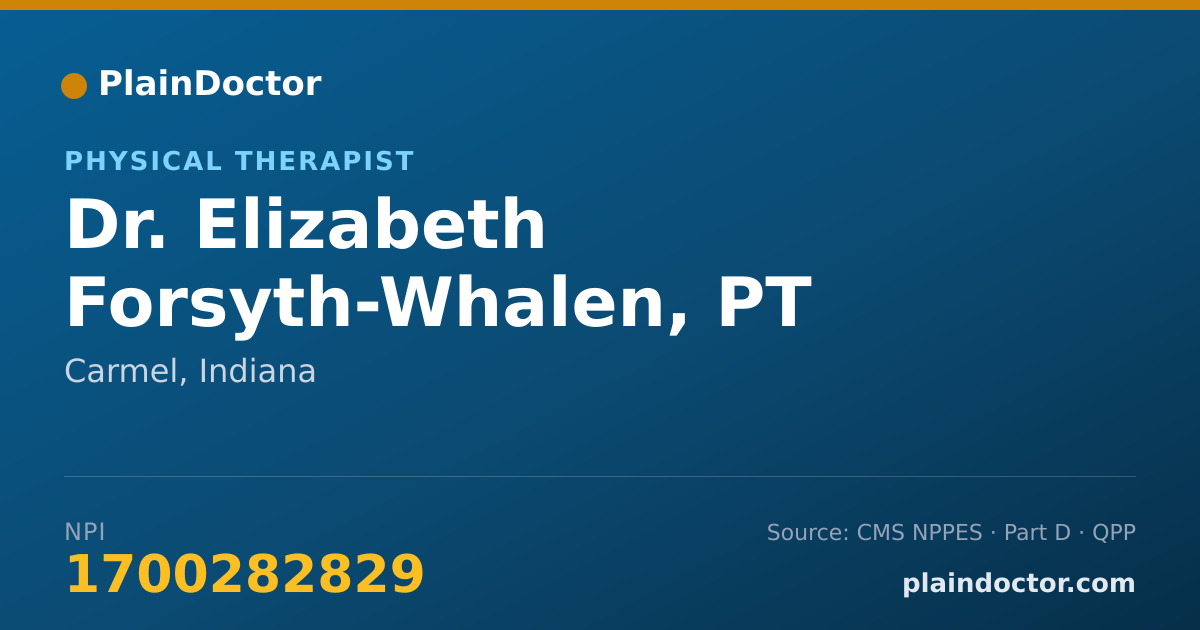 Shareable card for Elizabeth Forsyth-Whalen, PT - Physical Therapist, Carmel, IN