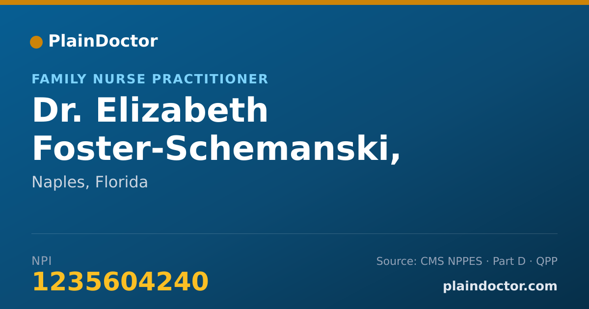 Shareable card for Elizabeth Foster-Schemanski, FNP-BC - Family Nurse Practitioner, Naples, FL