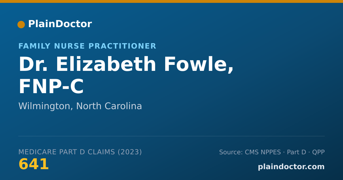 Shareable card for Elizabeth Fowle, FNP-C - Family Nurse Practitioner, Wilmington, NC