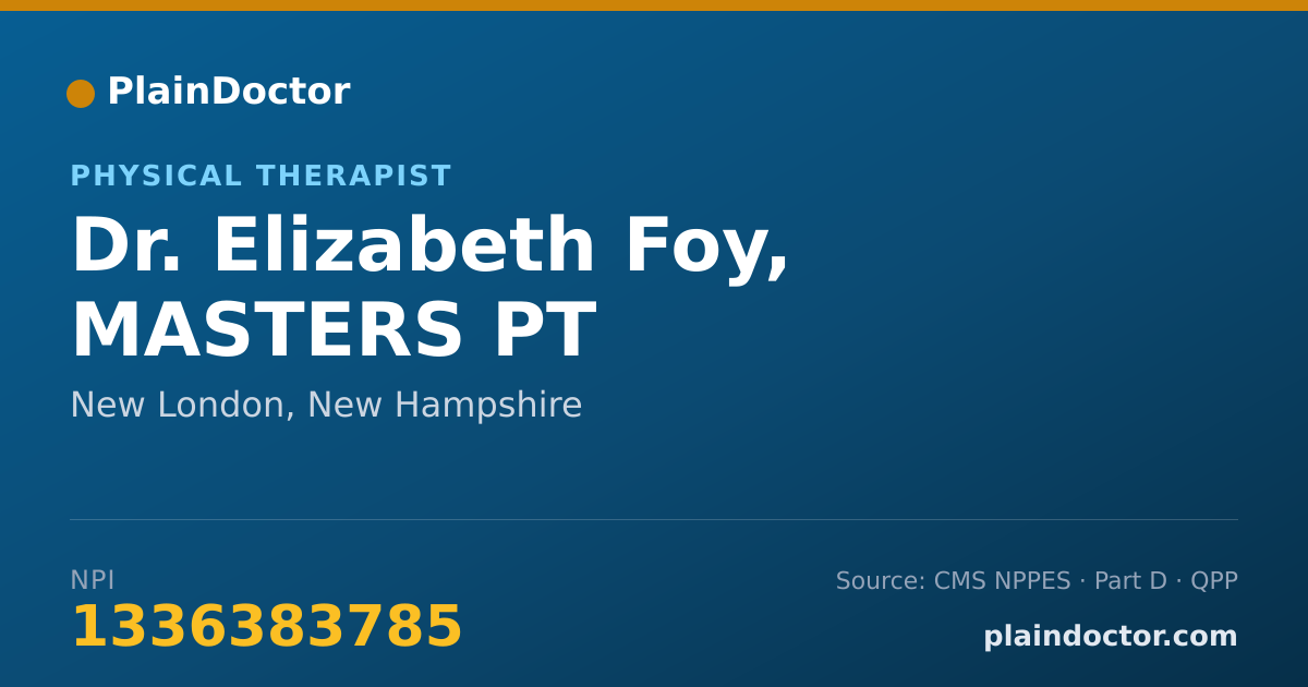 Shareable card for Elizabeth Foy, MASTERS  PT - Physical Therapist, New London, NH