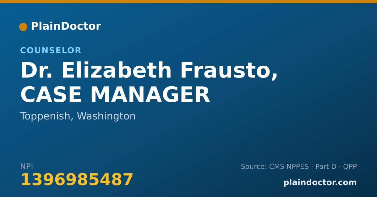 Shareable card for Elizabeth Frausto, CASE MANAGER - Counselor, Toppenish, WA