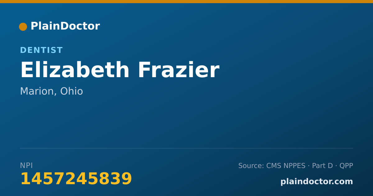 Shareable card for Elizabeth Frazier - Dentist, Marion, OH