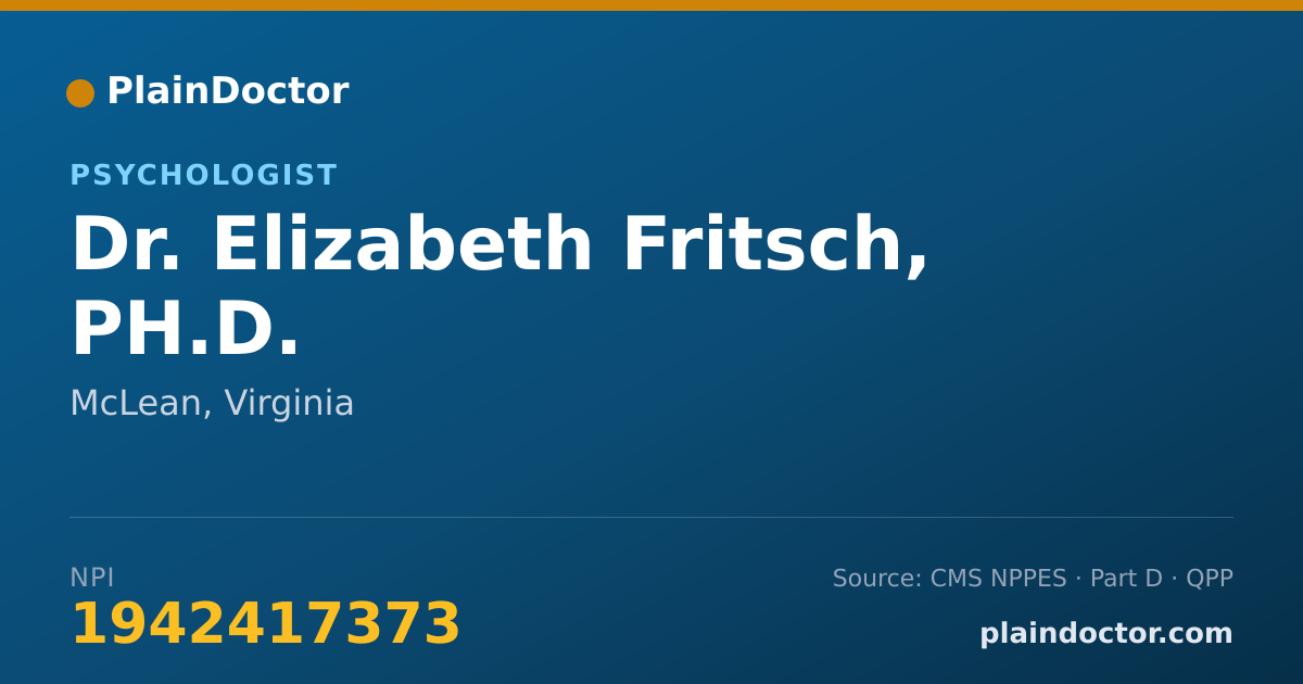 Shareable card for Elizabeth Fritsch, PH.D. - Psychologist, McLean, VA