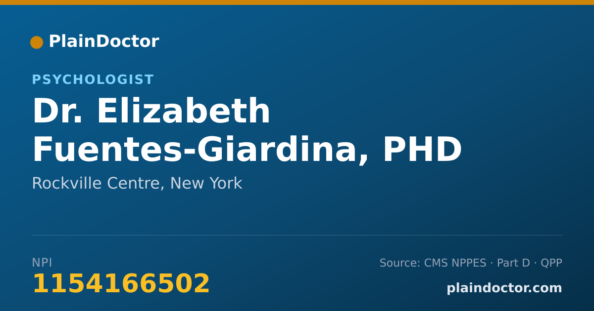 Shareable card for Elizabeth Fuentes-Giardina, PHD - Psychologist, Rockville Centre, NY