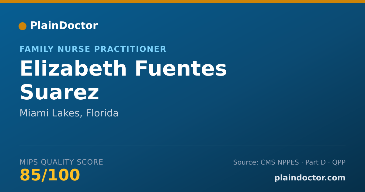 Shareable card for Elizabeth Fuentes Suarez - Family Nurse Practitioner, Miami Lakes, FL