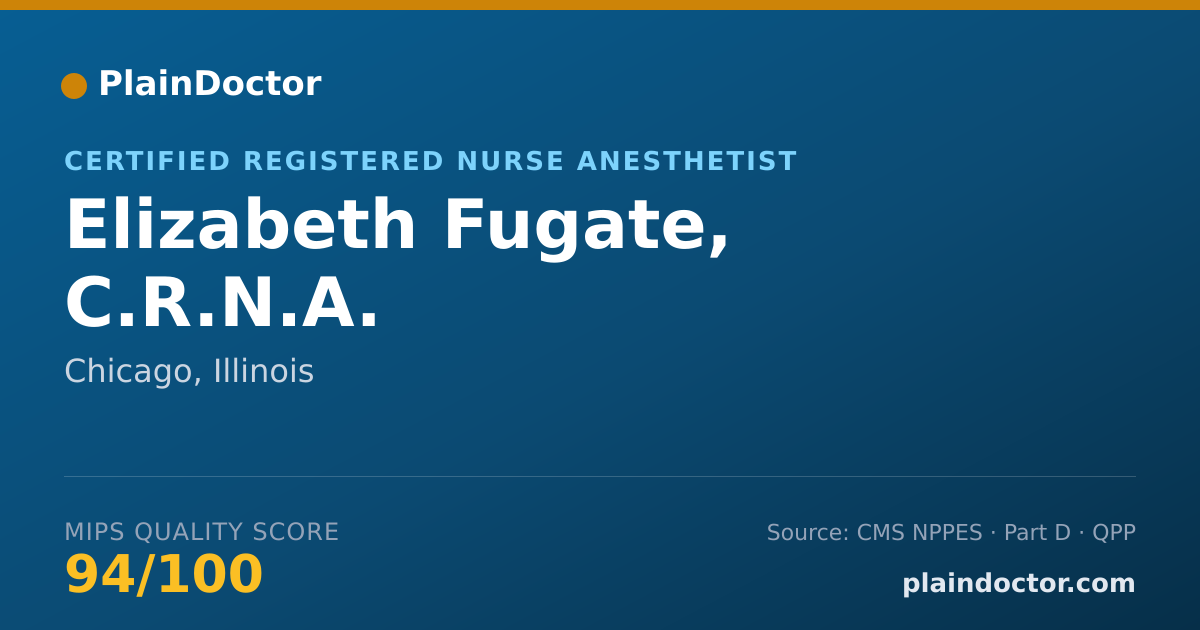 Shareable card for Elizabeth Fugate, C.R.N.A. - Certified Registered Nurse Anesthetist, Chicago, IL