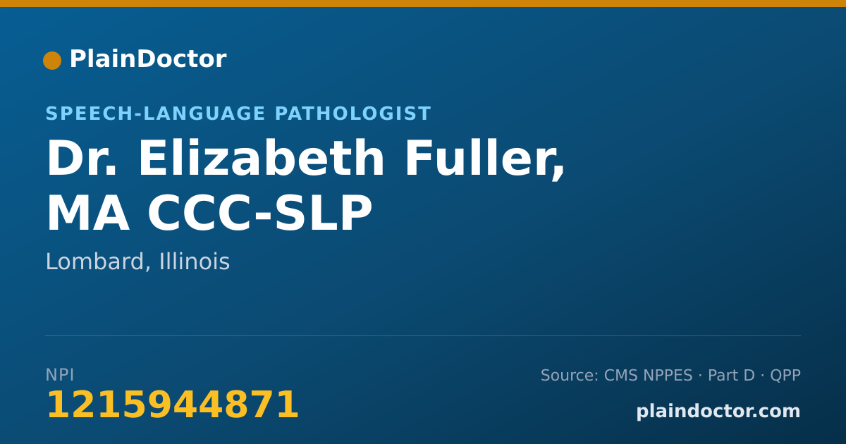 Shareable card for Elizabeth Fuller, MA CCC-SLP - Speech-Language Pathologist, Lombard, IL