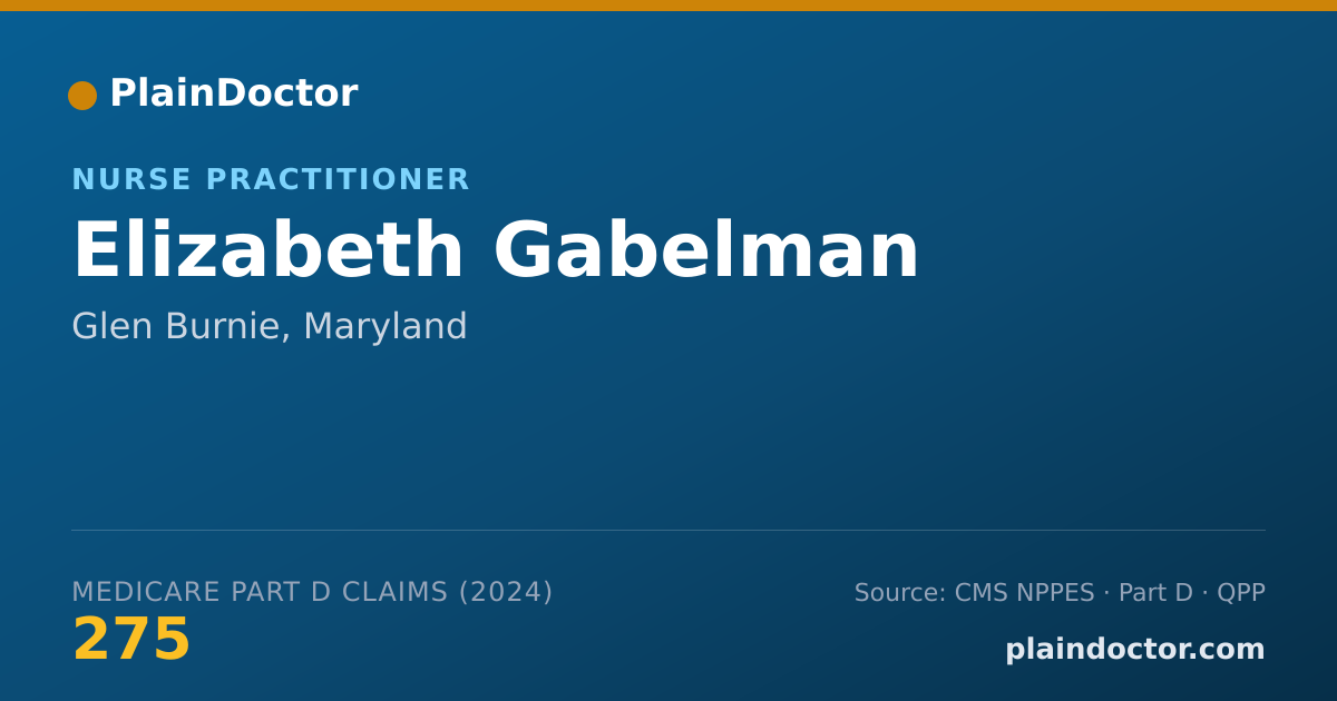 Shareable card for Elizabeth Gabelman - Nurse Practitioner, Glen Burnie, MD