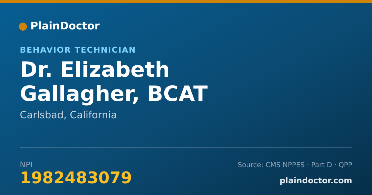 Shareable card for Elizabeth Gallagher, BCAT - Behavior Technician, Carlsbad, CA