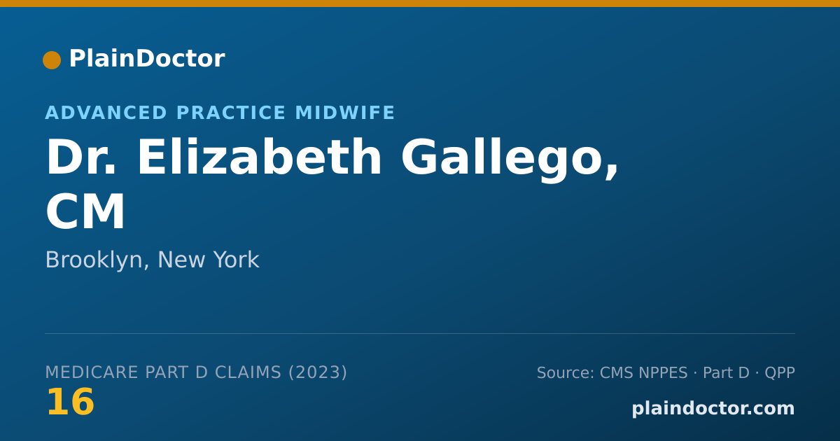 Shareable card for Elizabeth Gallego, CM - Advanced Practice Midwife, Brooklyn, NY