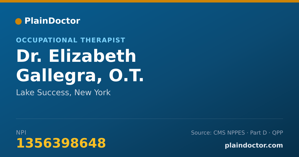 Shareable card for Elizabeth Gallegra, O.T. - Occupational Therapist, Lake Success, NY