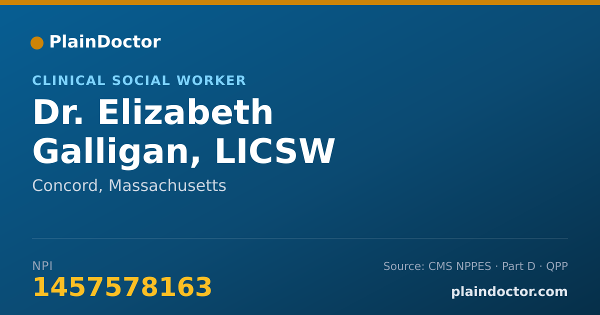 Shareable card for Elizabeth Galligan, LICSW - Clinical Social Worker, Concord, MA