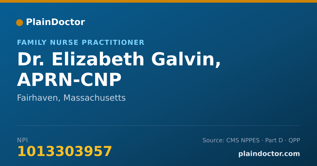 Shareable card for Elizabeth Galvin, APRN-CNP - Family Nurse Practitioner, Fairhaven, MA
