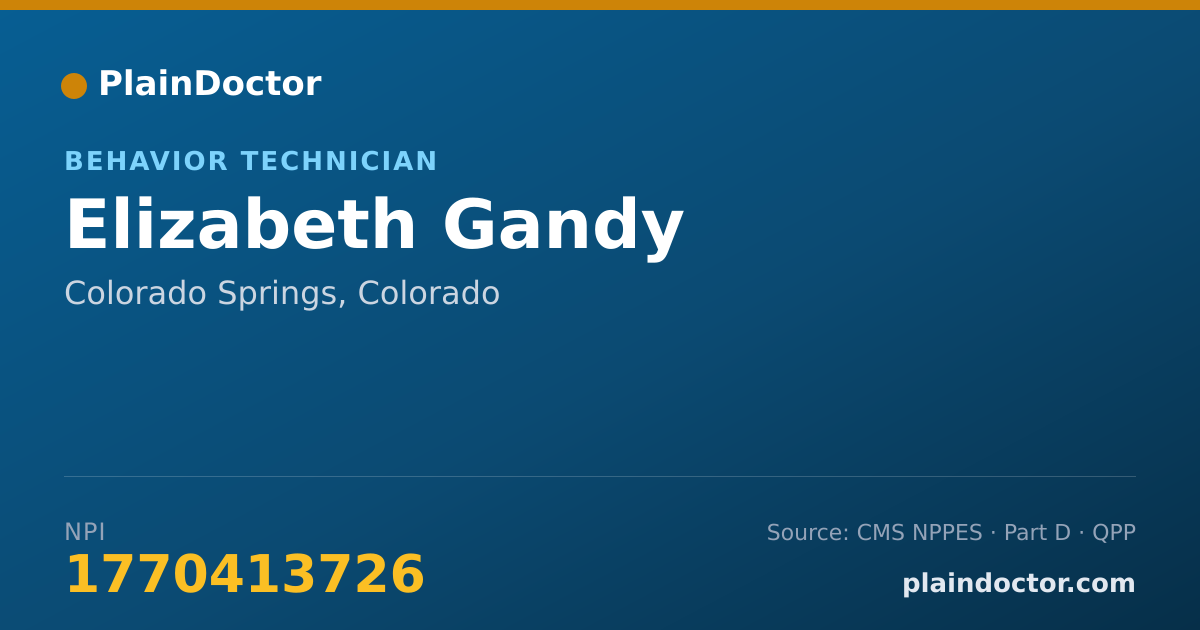 Shareable card for Elizabeth Gandy - Behavior Technician, Colorado Springs, CO