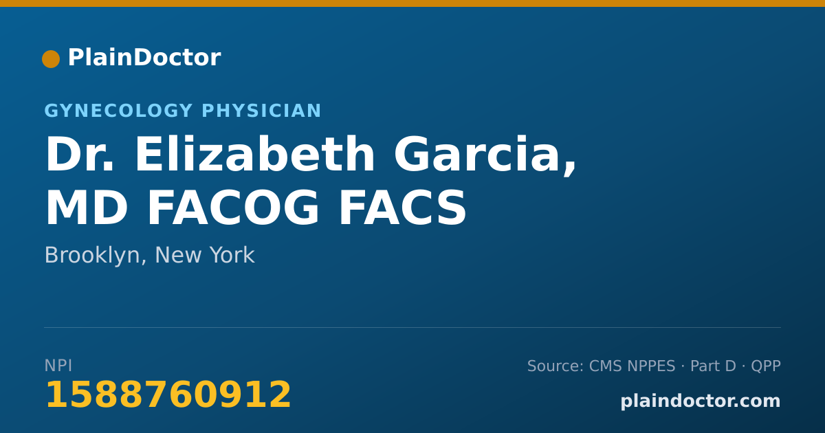 Shareable card for Elizabeth Garcia, MD FACOG FACS - Gynecology Physician, Brooklyn, NY