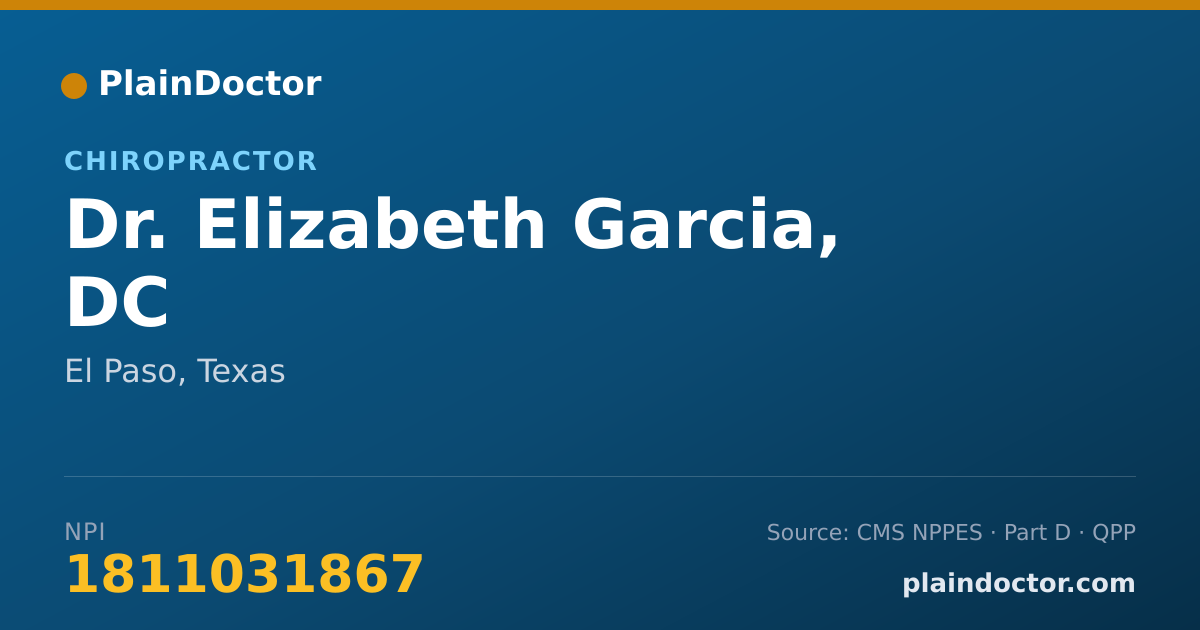 Shareable card for Elizabeth Garcia, DC - Chiropractor, El Paso, TX