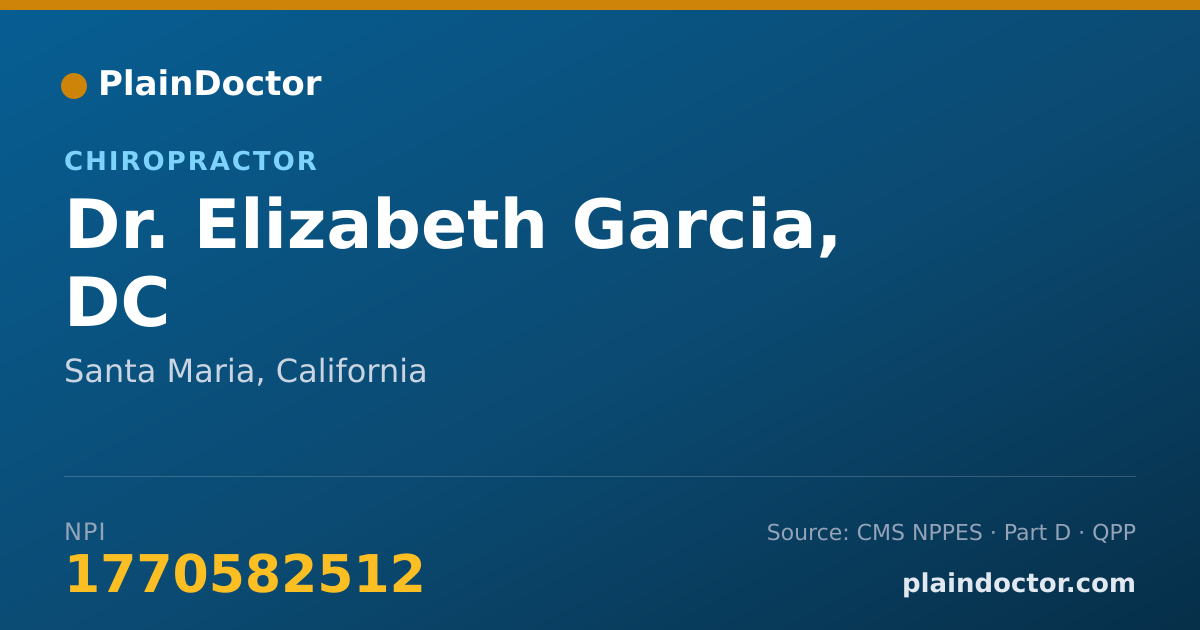 Shareable card for Elizabeth Garcia, DC - Chiropractor, Santa Maria, CA