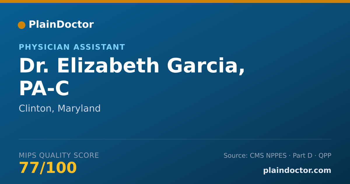 Shareable card for Elizabeth Garcia, PA-C - Physician Assistant, Clinton, MD