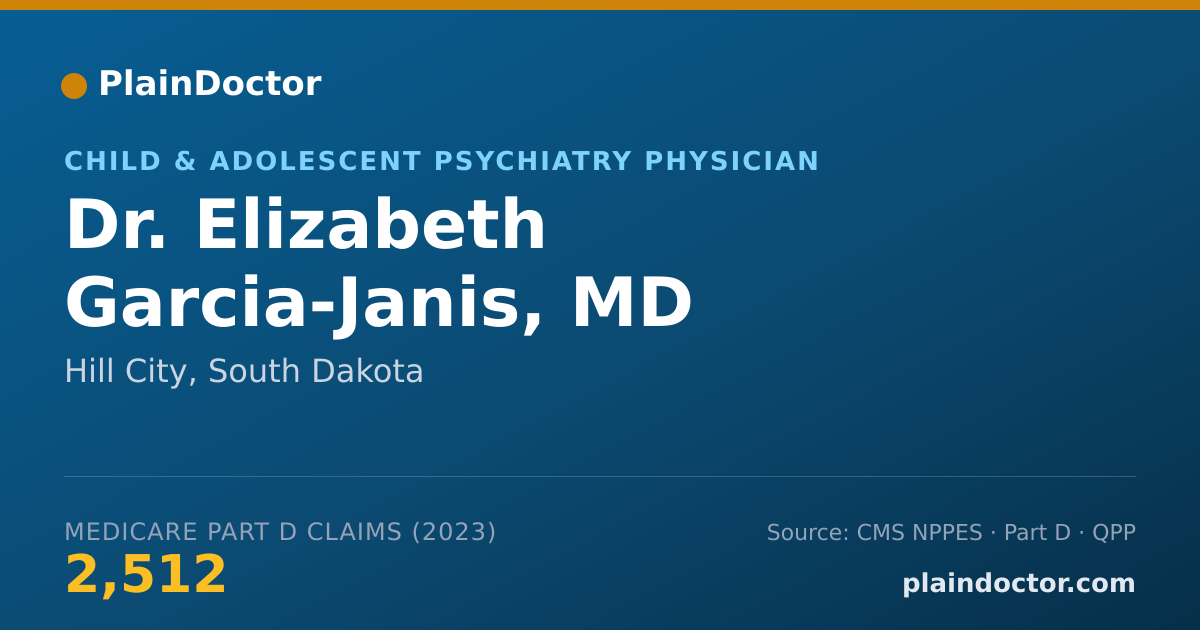 Shareable card for Elizabeth Garcia-Janis, MD - Child & Adolescent Psychiatry Physician, Hill City, SD