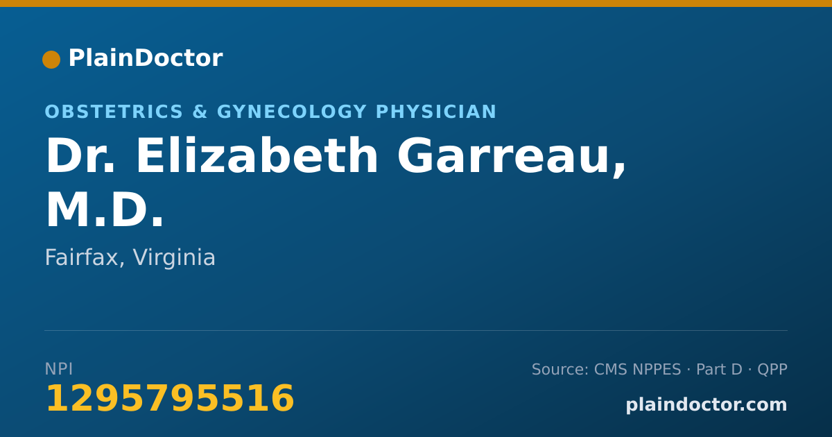 Shareable card for Elizabeth Garreau, M.D. - Obstetrics & Gynecology Physician, Fairfax, VA