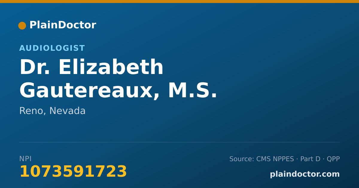 Shareable card for Elizabeth Gautereaux, M.S. - Audiologist, Reno, NV