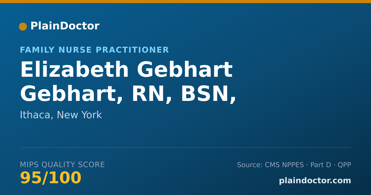 Shareable card for Elizabeth Gebhart Gebhart, RN, BSN, FNP-C, MSN - Family Nurse Practitioner, Ithaca, NY