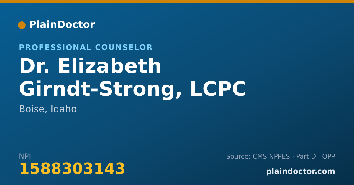 Shareable card for Elizabeth Girndt-Strong, LCPC - Professional Counselor, Boise, ID