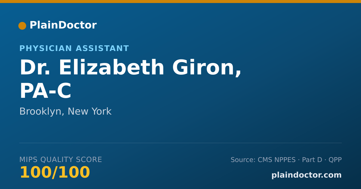 Shareable card for Elizabeth Giron, PA-C - Physician Assistant, Brooklyn, NY